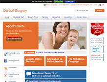 Tablet Screenshot of central-surgery.co.uk